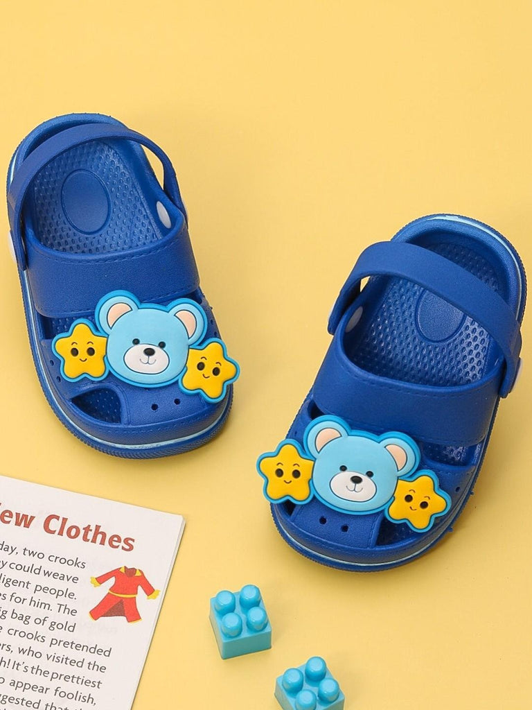 Yellow Bee Blue Bear Garden Clogs for Boys - Creative View