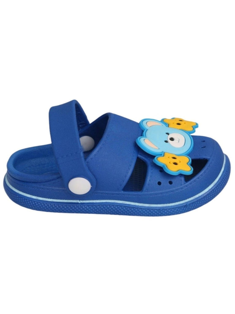 Yellow Bee Blue Bear Garden Clogs for Boys - Side View