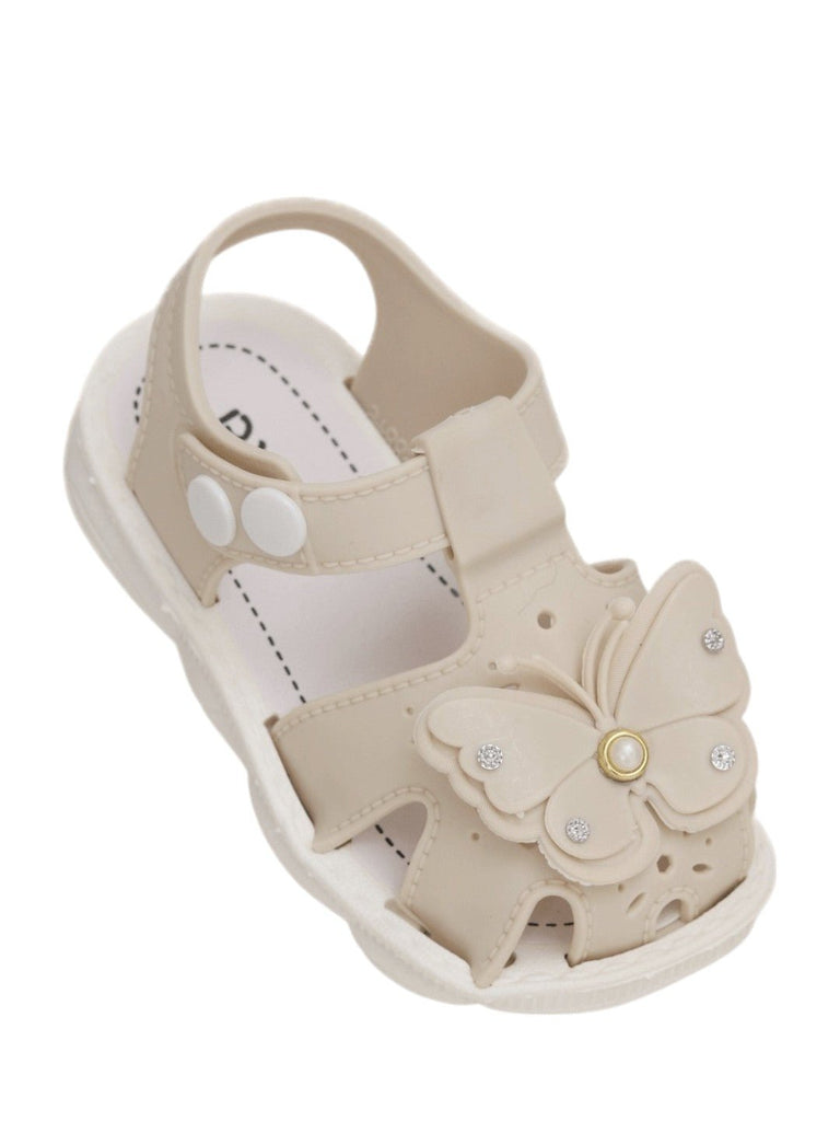 Charming Butterfly Embellished Sandals For Girls- Side Angle View