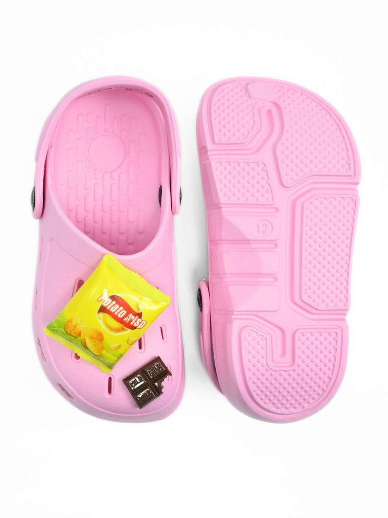 Charming_Comfort_Clogs_with_Burger_Fries_Snack-Themed_Charm_for_Girls-_Pink_-_Top_And_Bottom_View