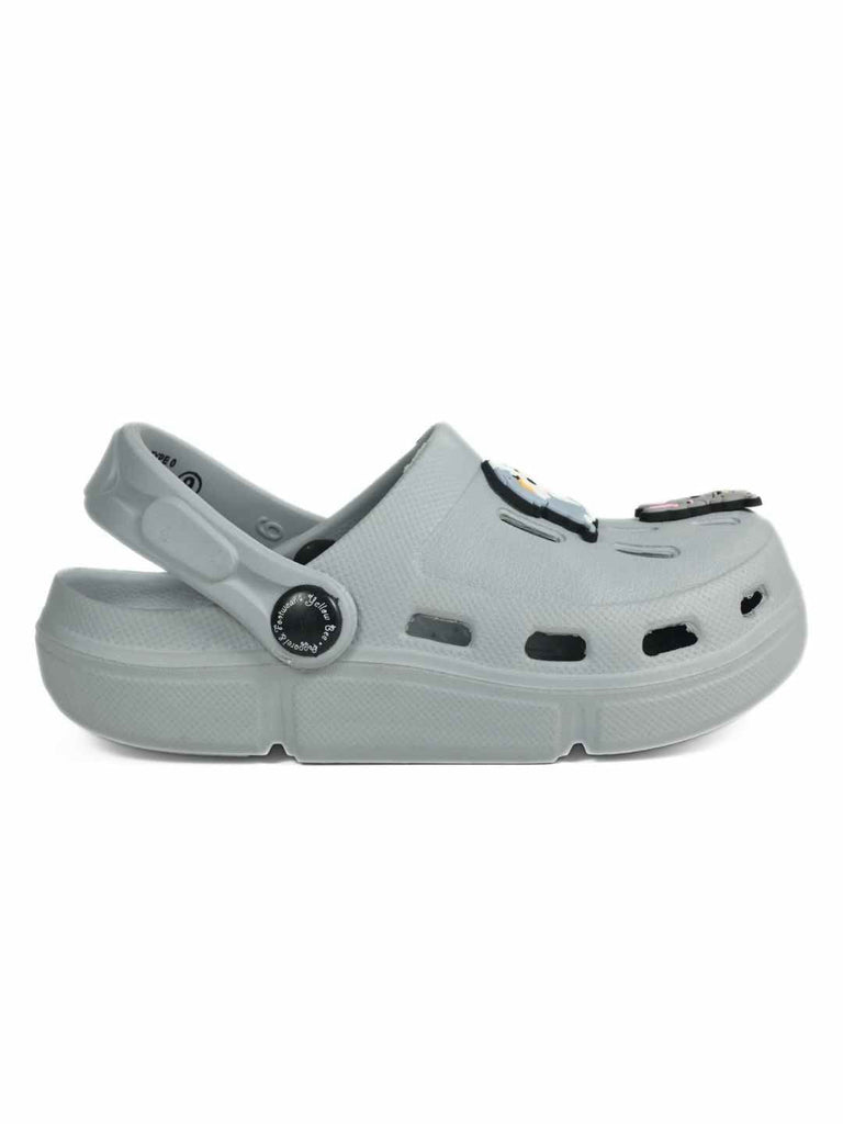 Charming Grey Clogs with Puppy Pals Charms for Boys-Side View