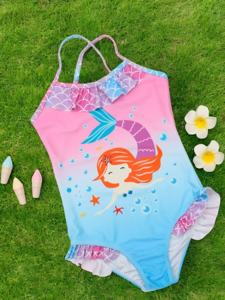 mermaid-one-piece-swimsuit-with-ruffles-for-girls-creative view