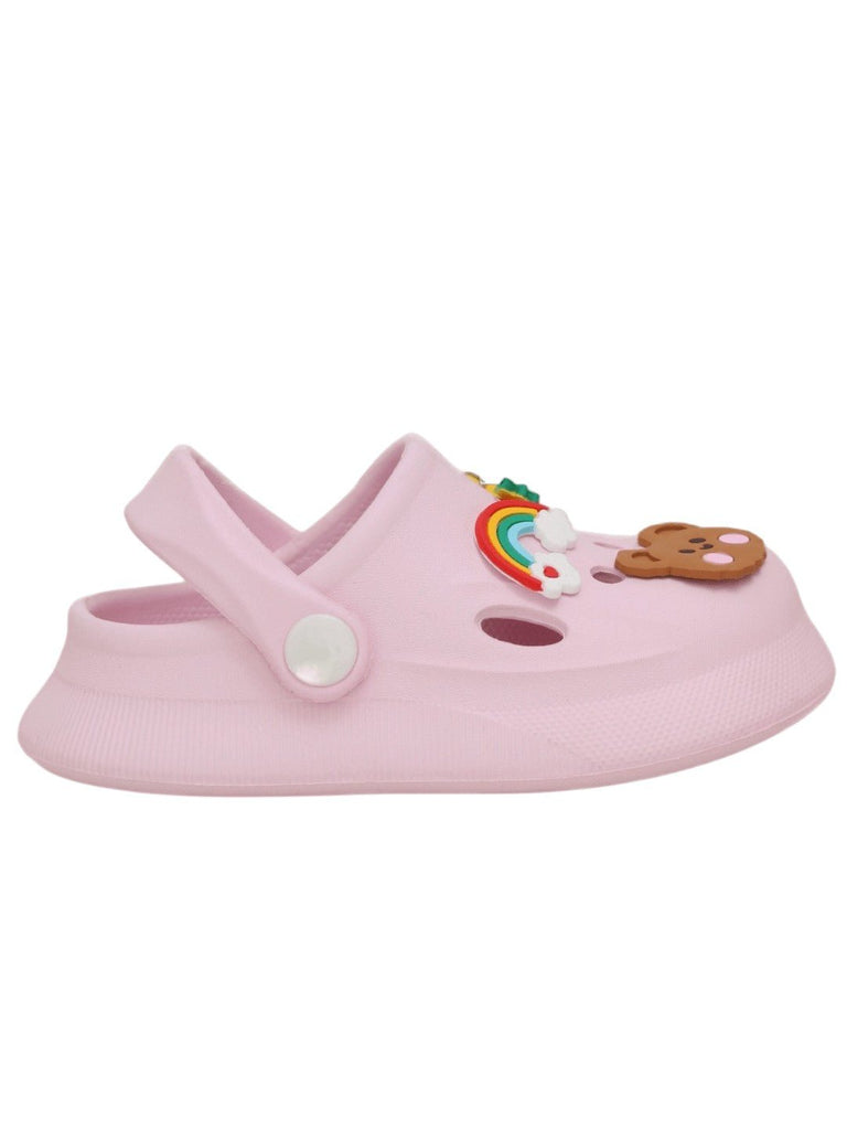 Charming Pink Critter Clogs for Kids - Adorable & Comfortable! Assorted Motif Clogs-Side View