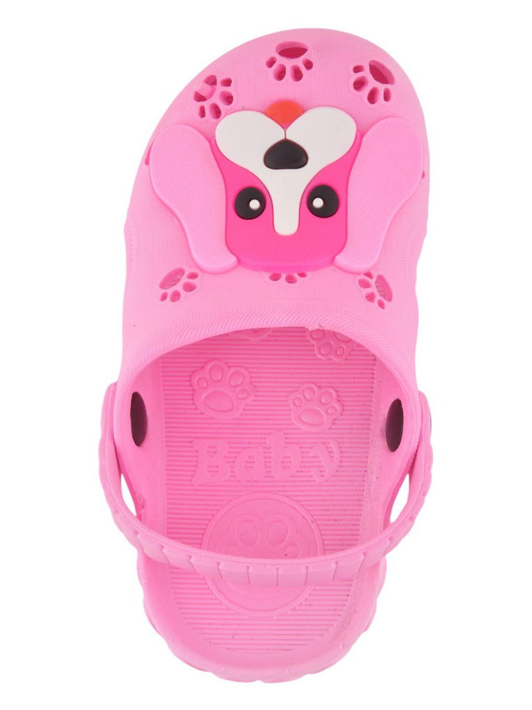 CharmingPinkPuppyClogsforGirls-Playful_ComfortableFootwearfrontview