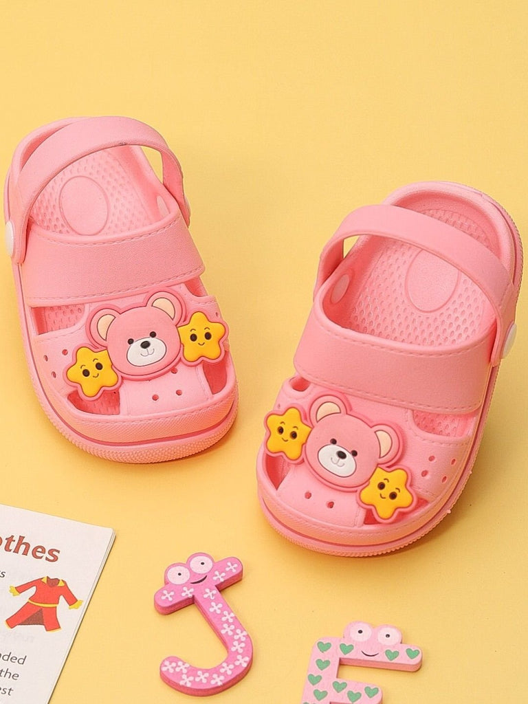 Yellow Bee Charming Pink Teddy Bear Playtime Clogs For Girls - Creative Display