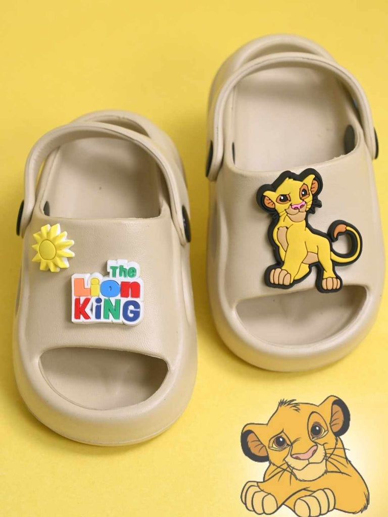 Charming Simba with Sun & Logo Charms Sandals for Boys – Beige - Creative View