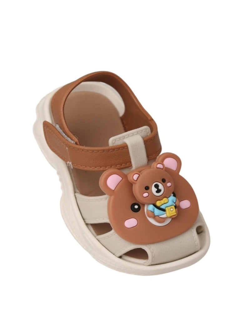 Yellow Bee Charming Teddy Bear Sandals For Boys - Side Angle View