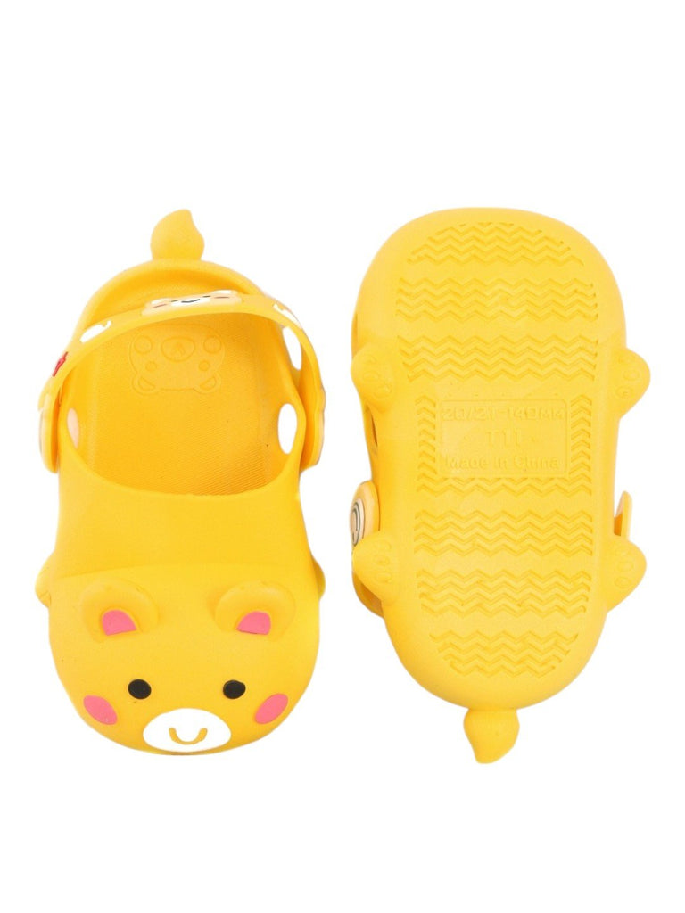 Cheerful Bear Buddies Clogs - Sunny Steps for Happy Tots-Front & Back view