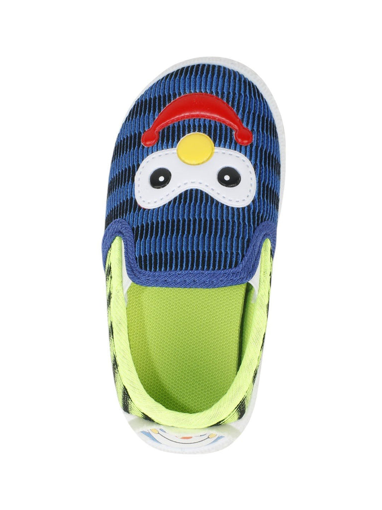 Blue and Green Shoes with Cheerful Smiley Design For Boys- Front View