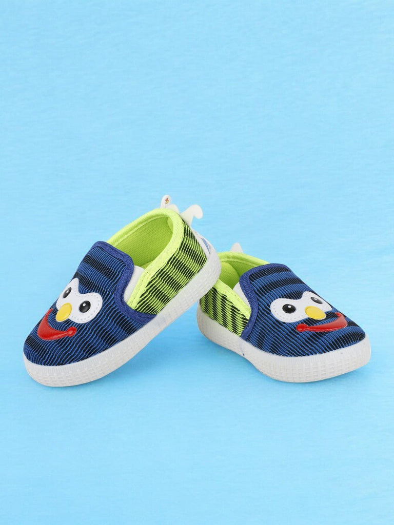 Blue and Green Shoes with Cheerful Smiley Design For Boys- Creative View