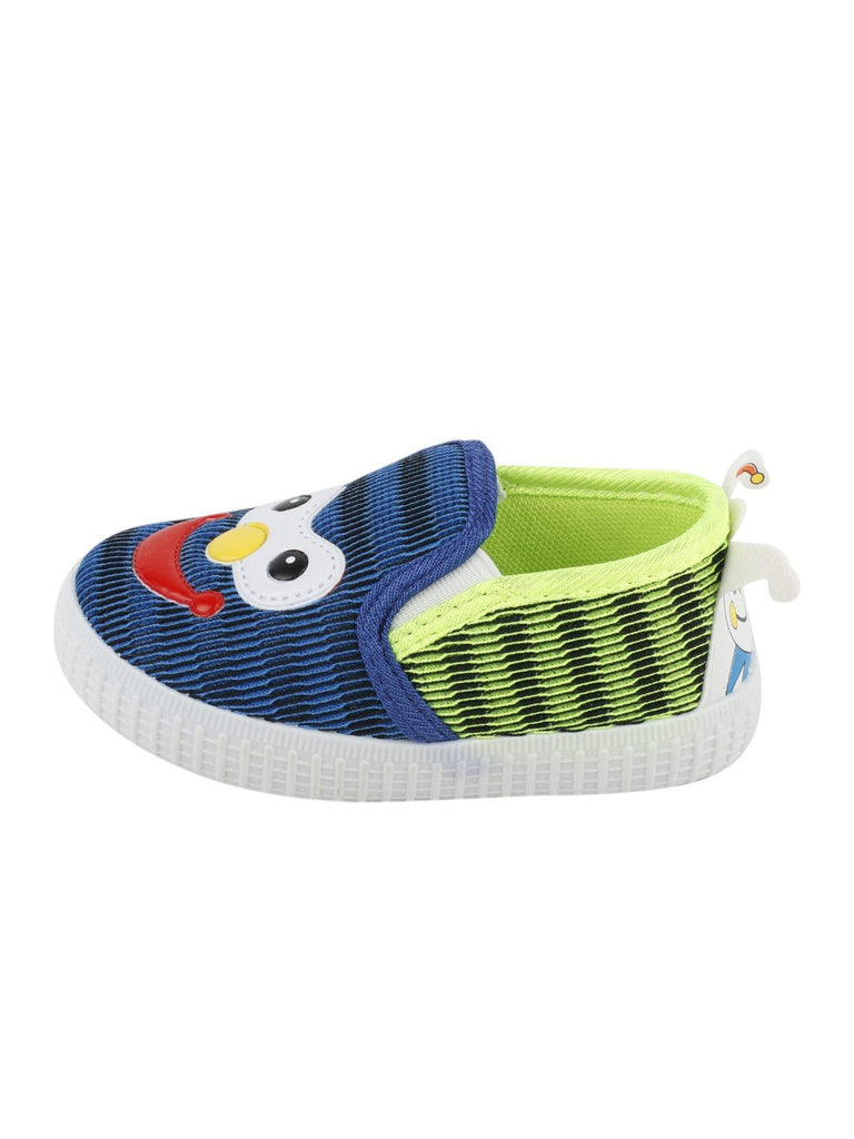 Blue and Green Shoes with Cheerful Smiley Design For Boys- Side View