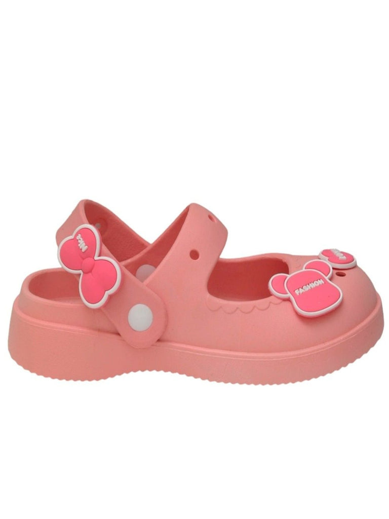 Side view of Chic Love Sandals for Girls in Soft Pink