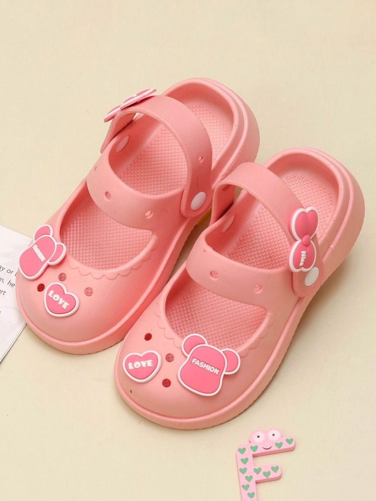 Creative display of Chic Love Sandals for Girls in Soft Pink