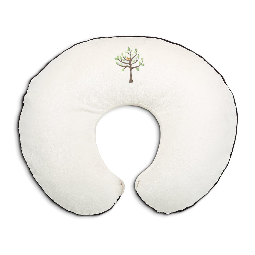  Front view of Chicco Boppy Feeding Pillow with Slipcover in Cream Life Tree design.