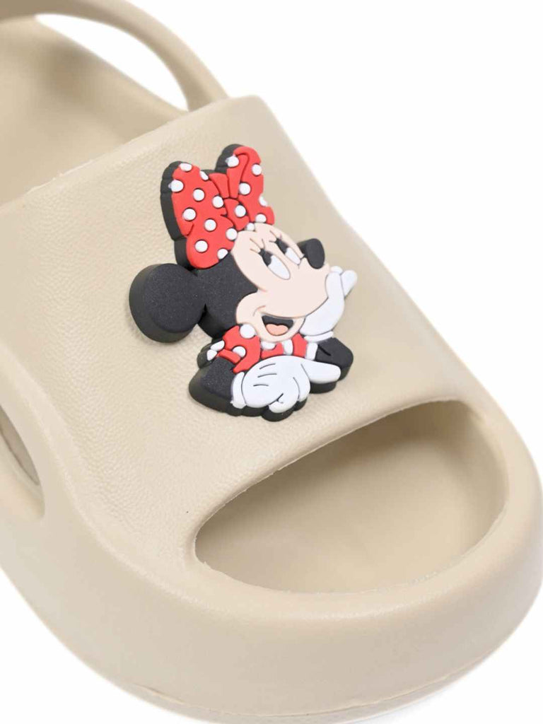 Classic & Adorable Minnie Mouse Sandals for Girls – Beige-Close up view