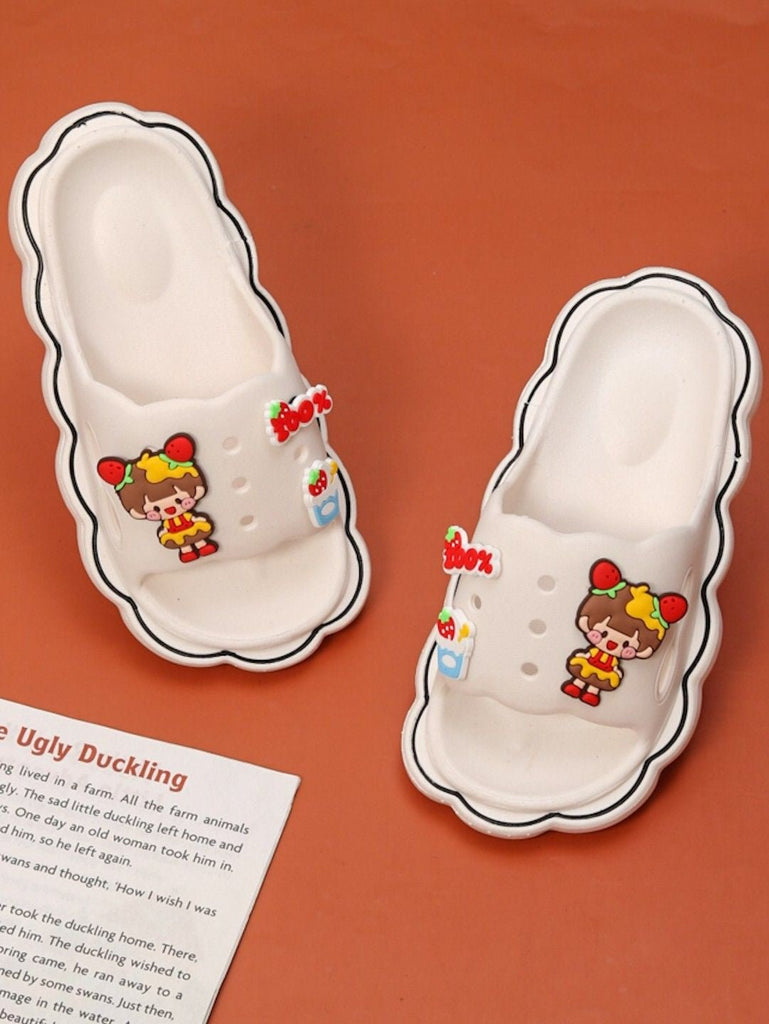Creative display of Classic White Sliders with colorful cartoon characters for girls
