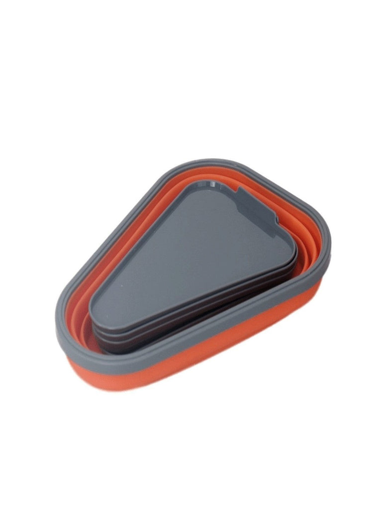 Yellow Bee Collapsible Pizza Slice Container with 5 Serving Trays - Lid View, showcasing its secure sealing.