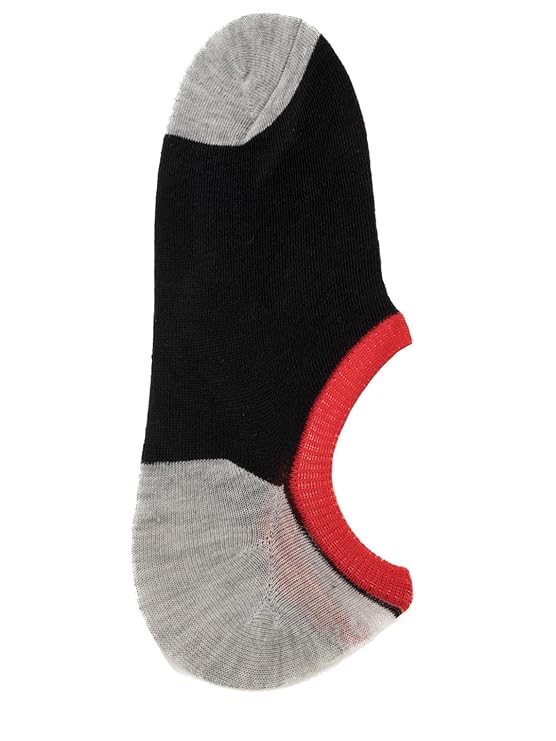 Yellow Bee Boys' Black and Grey Low Cut Invisible Sock with Color Block Detail.