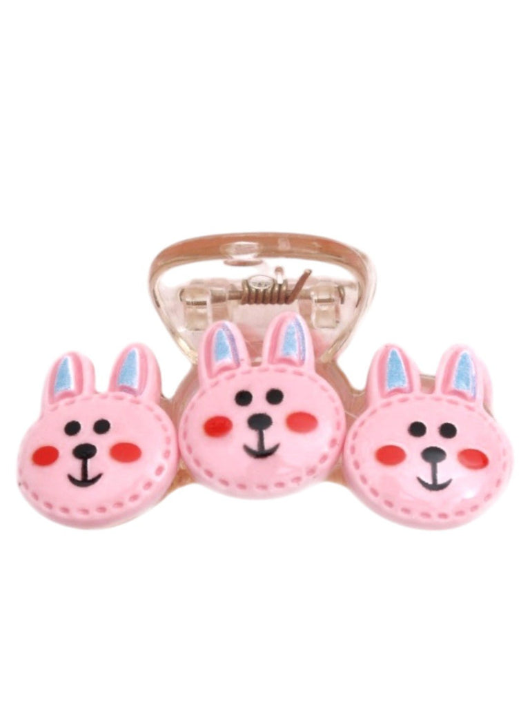 PlayfulandCuteRabbitFaceDesignHairClawClip-Pinkfullview