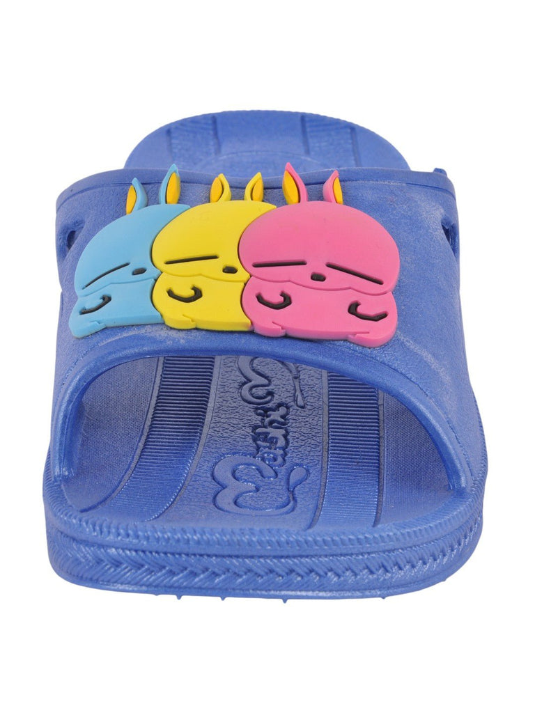 Playful Colorful Face Design Slides for Boys in Dark Blue in zoom view