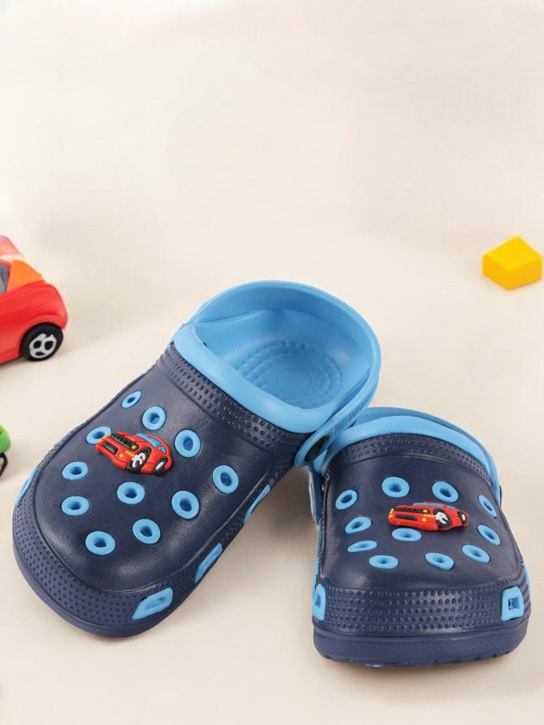 Comfortable Lightweight Car Charm Clogs for Boys - Blue creative view