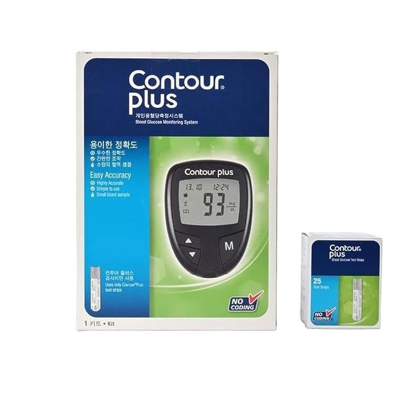 Contour Plus Blood Glucose Monitoring System with Test Strips Packaging