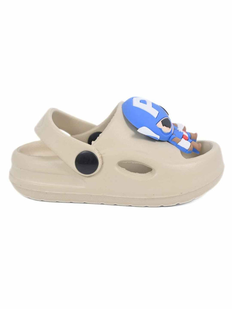 Cool & Adventurous Captain America Cartoon Charm Sandals for Boys- Beige- Side View