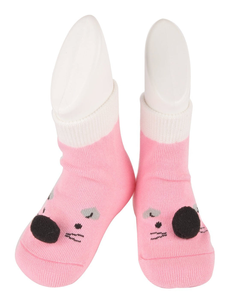 CottonAdorableBearFaceBabySocksWithSoftEarDetailsCreativeView