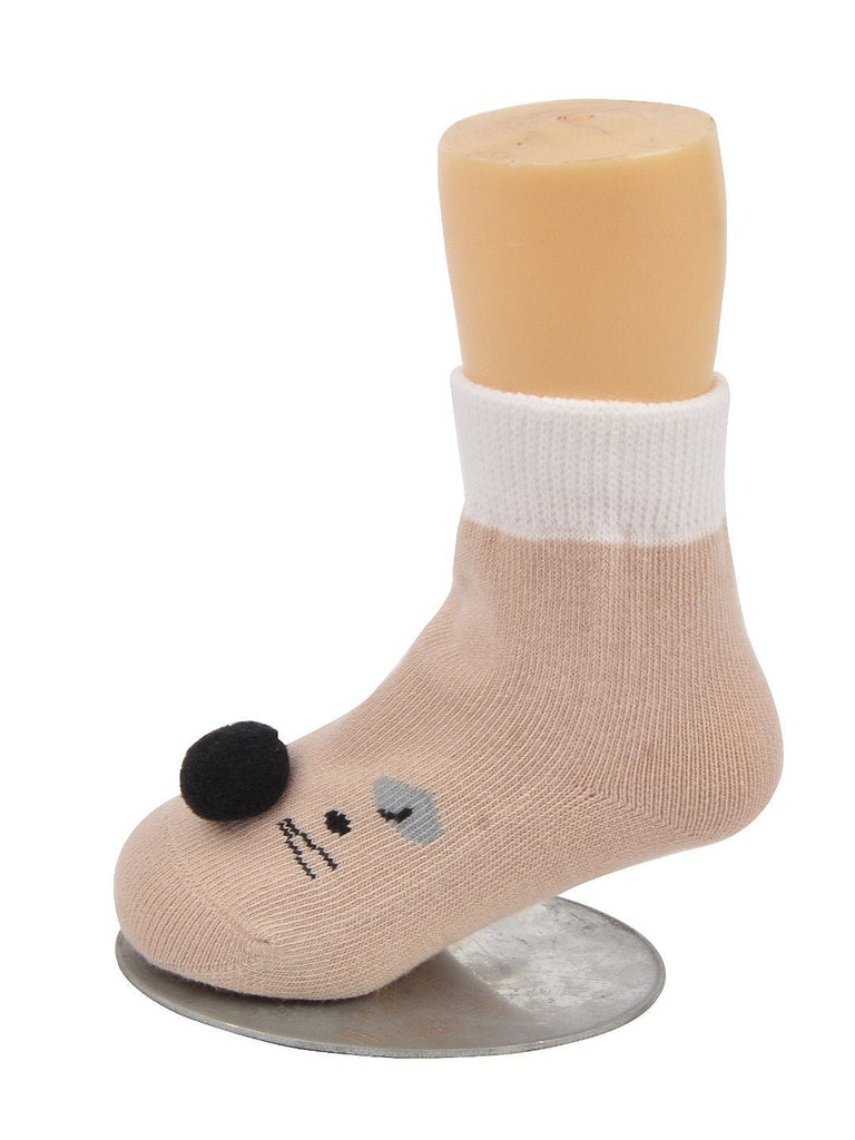 CottonCharmingBabySocksWithCuteBearFaceDesignForBoysSideView