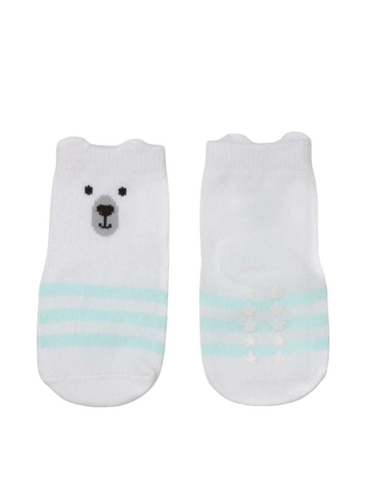 Yellow Bee Polar Bear Socks For Boys- Front & Back View