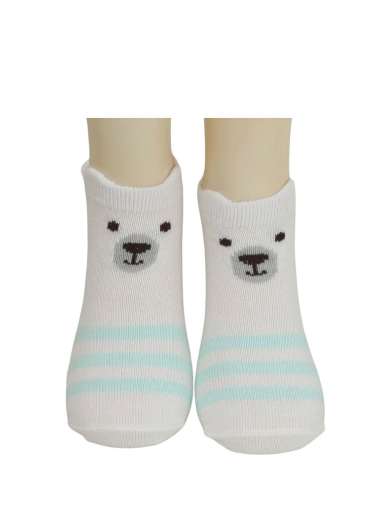 Yellow Bee Polar Bear Socks For Boys- Full Front View