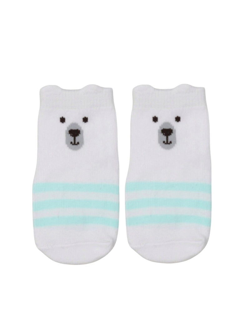 Yellow Bee Polar Bear Socks For Boys- Front View