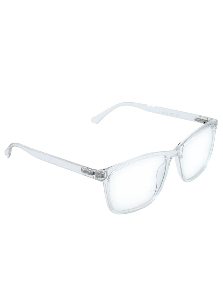 Crystal Clarity Eyewear – Transparent Blue Light Filter Lenses- Angle View