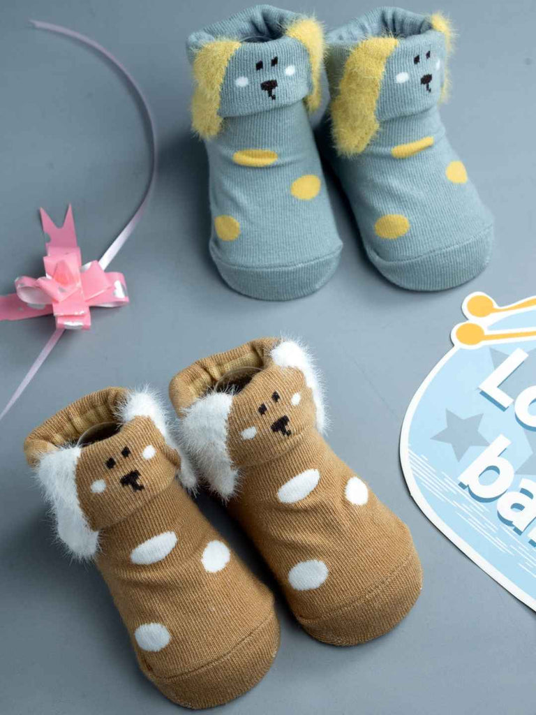 Cuddle_Critters_Baby_Socks_Set_Adorable_Puppy_Design_Socks_in_Tan_Grey_for_Snug_Little_Steps- Creative View