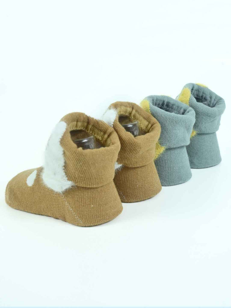 Cuddle_Critters_Baby_Socks_Set_Adorable_Puppy_Design_Socks_in_Tan_Grey_for_Snug_Little_Steps-_Back View