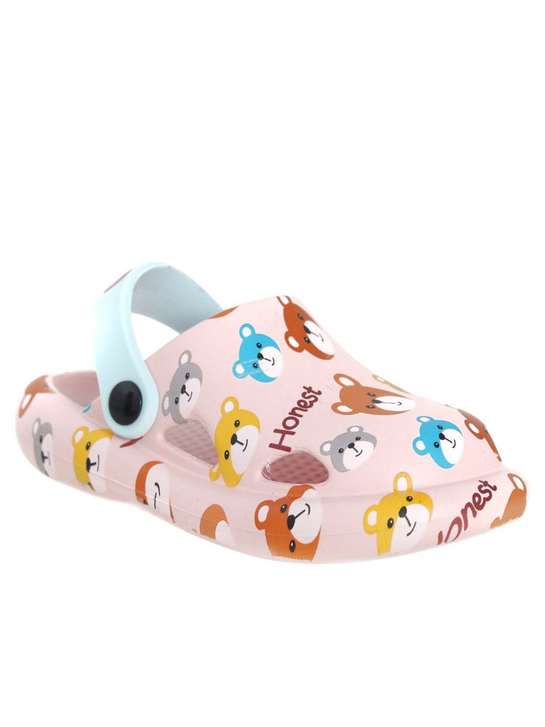 Cuddle Their Feet with Bear Printed Clogs for Girls-Angle View