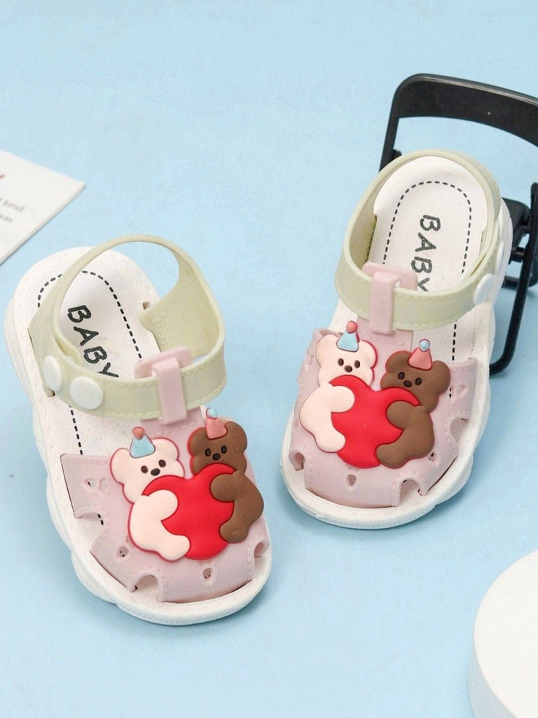 Creative display of Cuddly Bear Sandals, perfect for young girls who love style and comfort