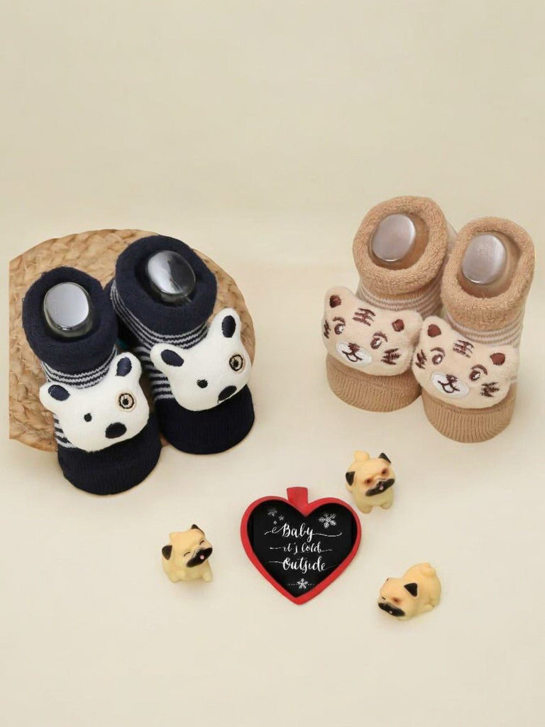 Assorted Baby Animal Stuffed Toy Socks Set with Cute Designs