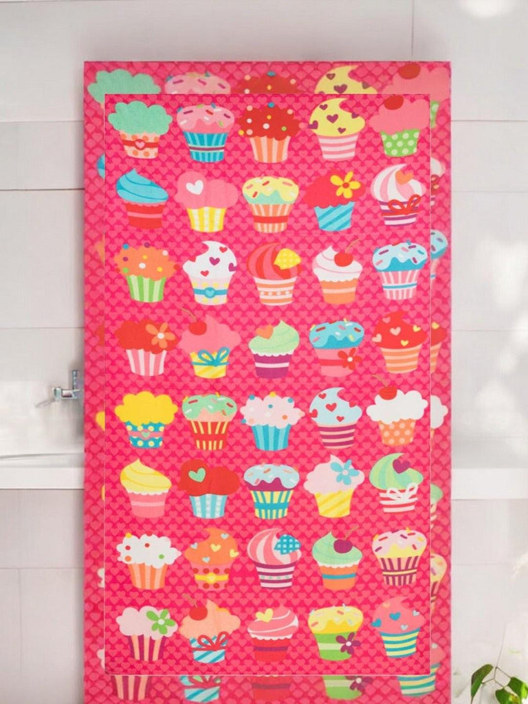 yellow bee cup cake printed towel for girl