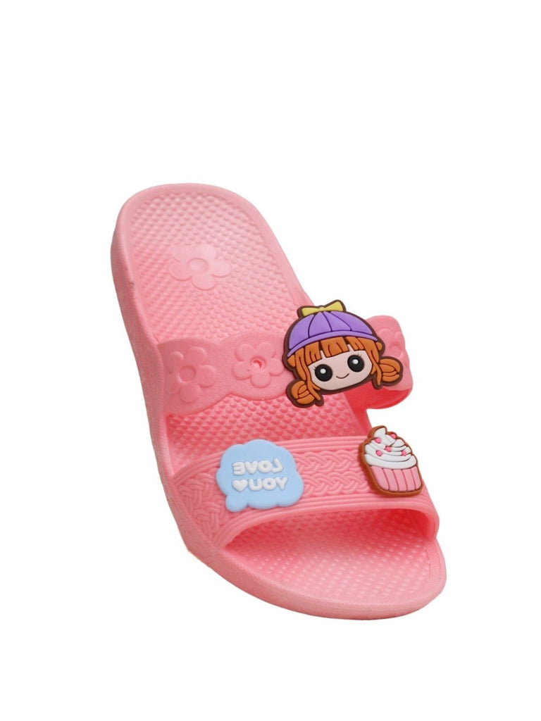  Angle view of Cupcake & Delight Pink Sliders for girls by Yellow Bee