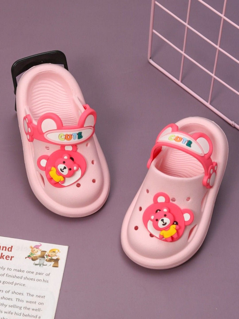 Creative display of Cute Bear Pink Clogs for Girls