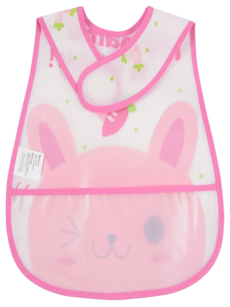 Cute Bunny Pink Waterproof Sleeveless Bibs - Back View