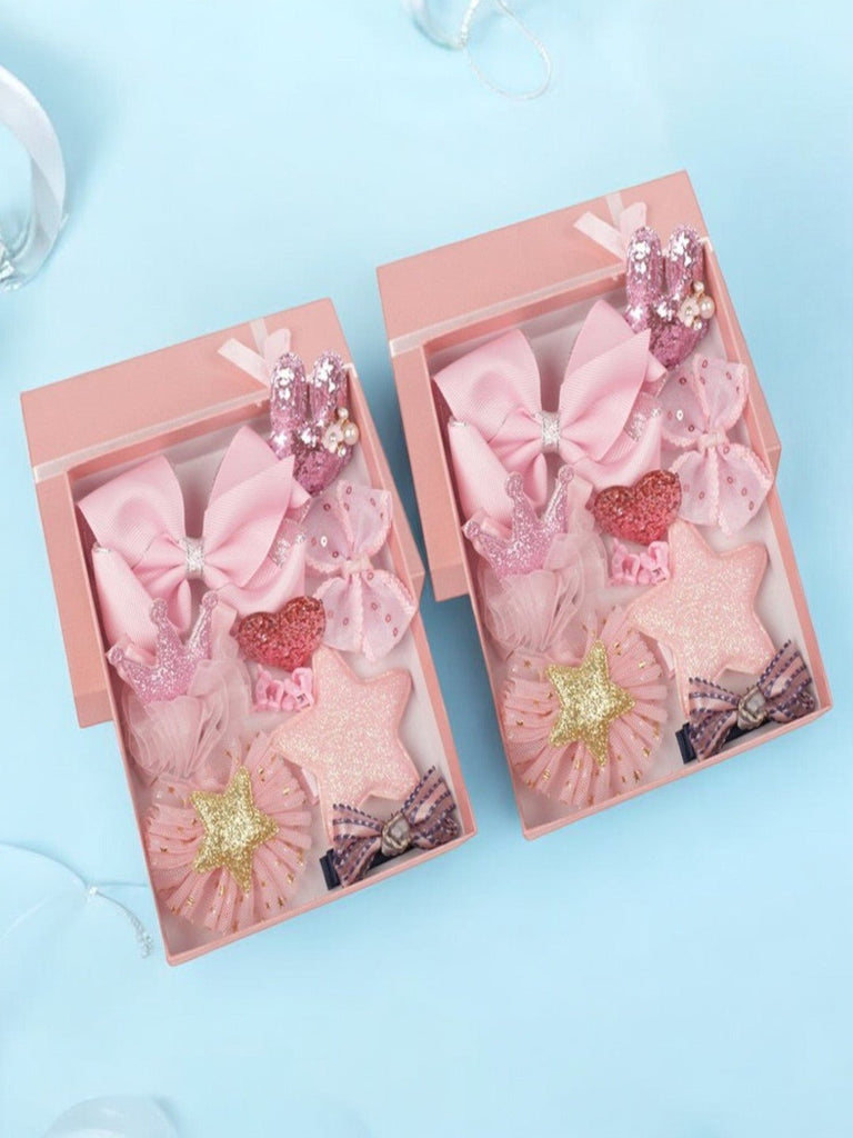 Yellow Bee Pink Hair Clips Set for Girls in a Beautiful Gift Box - Pack of 2