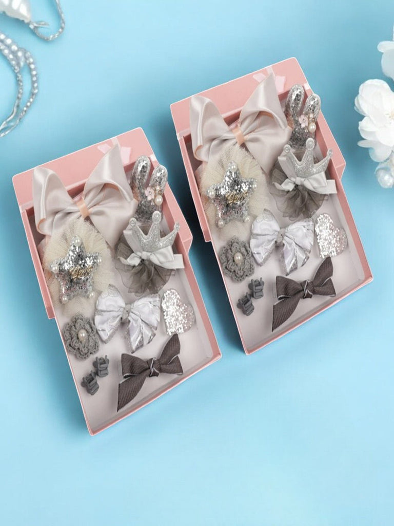 Cute Hair Clips Set for Girls - Silver Pack of 2 creative view