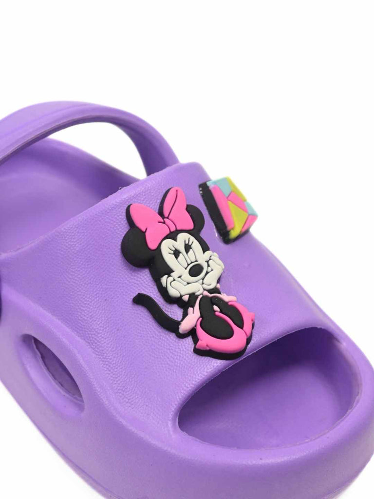 Cute & Playful Minnie Mouse and Daisy Duck Charms Sandals – Purple-Close up view