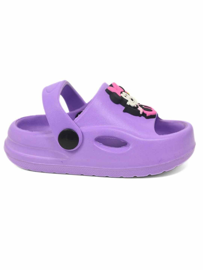 Cute & Playful Minnie Mouse and Daisy Duck Charms Sandals – Purple-Side View