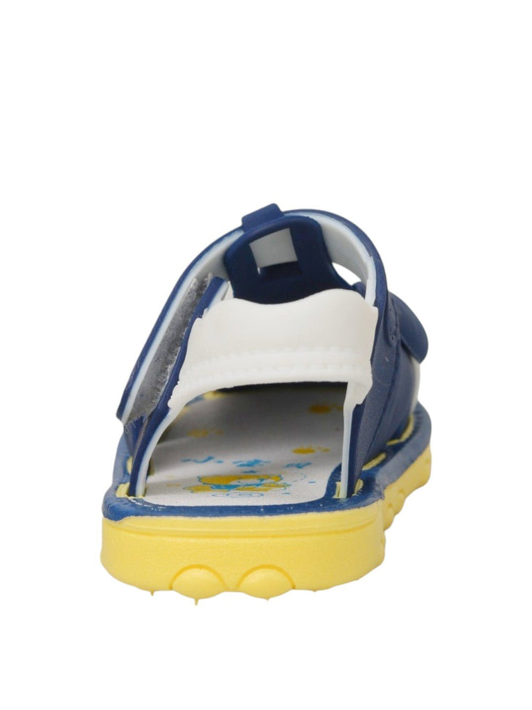 Cute Puppy Sandals for Boys - Navy & White-Back view