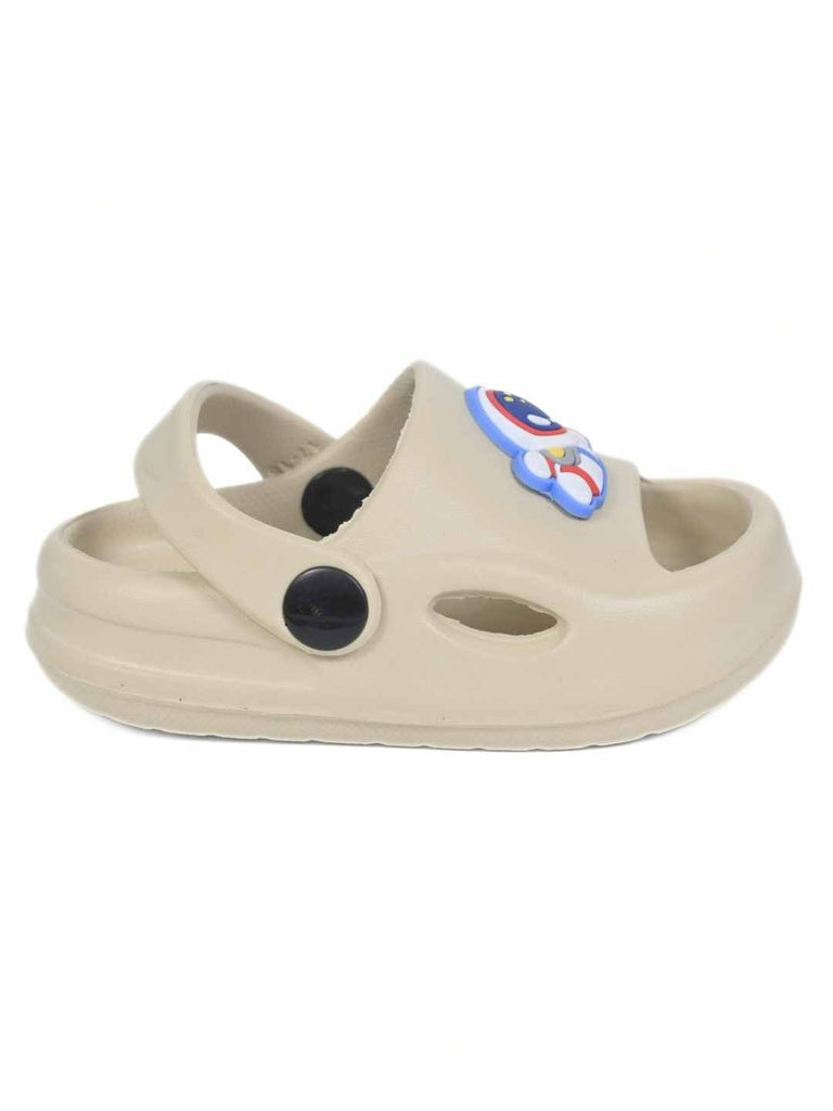 Cute Space Explorer Charm Sandals for Boys – Beige Side View