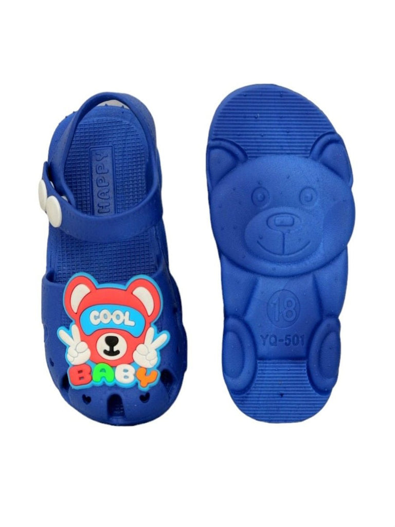  Dark Blue Cool Baby Bear Sandals for Boys - Front and Back View