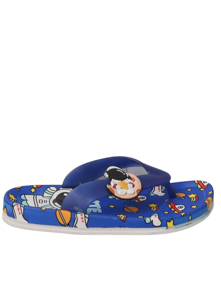 Side view of Deep Blue Astronaut Slides with space design for Boys